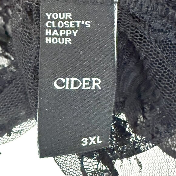 Cider Sheer Floral Lace Top 3XL Black See-Through Romantic Goth Dark Academia - Picture 6 of 6